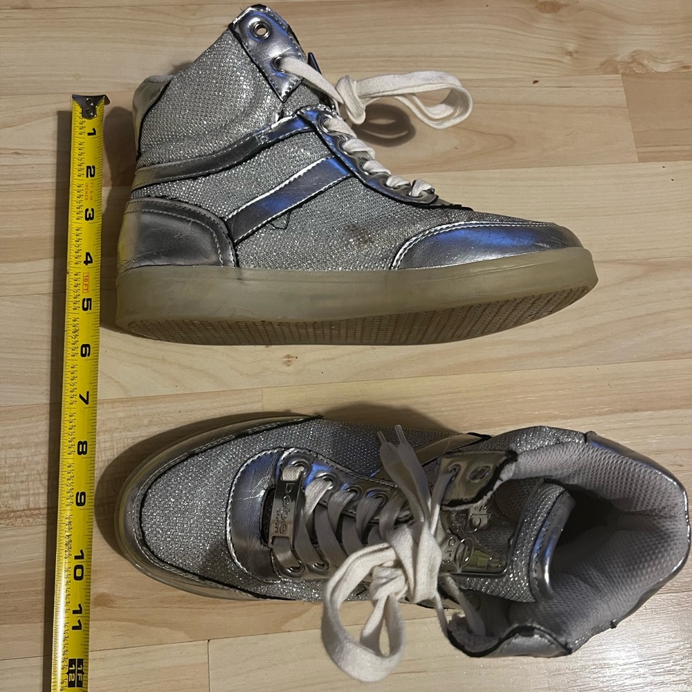 Bebe Metallic Silver High-Top Sneakers - Picture 10 of 10